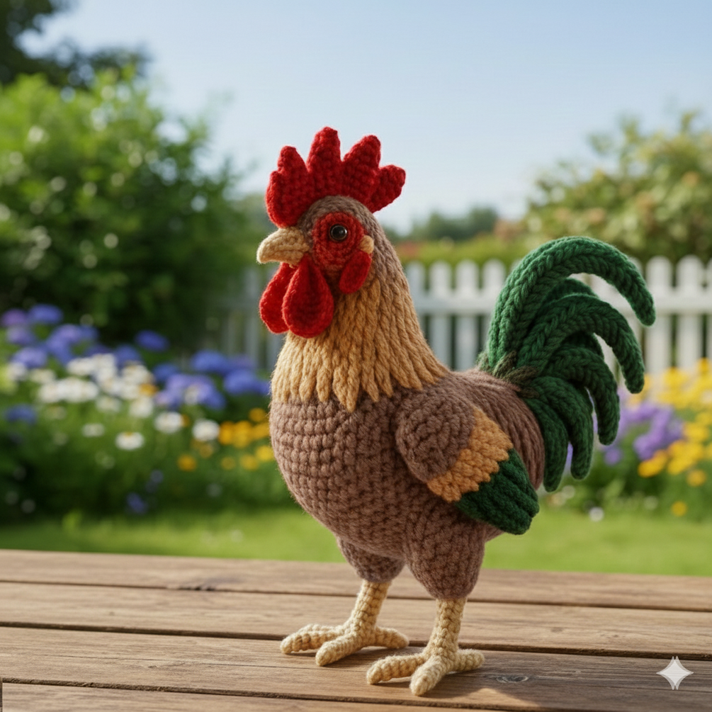 Crochet Rooster Pattern PDF | Farm Animal Amigurumi pattern| Crochet Chicken Toy Amigurumi - Detailed Farm Animal Crochet Chicken Plushie — product preview