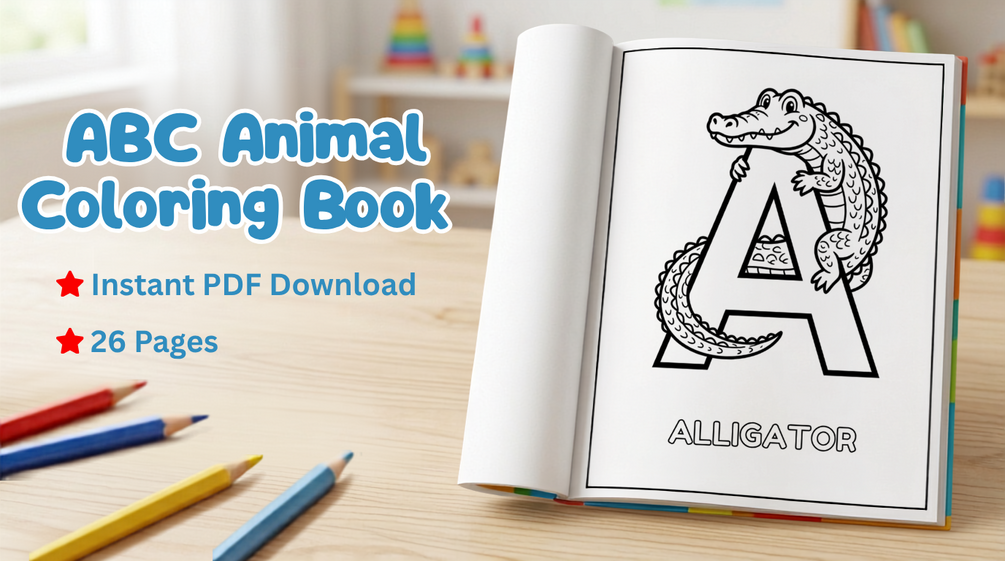 ABC Animal Coloring Book | Printable PDF for Kids  — product preview