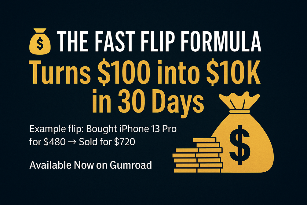Fast Flip Formula — Turn $100 into $1,000 in 7 Days (Now $97 Launch Offer!) by wealthmindset17: is it worth buying?