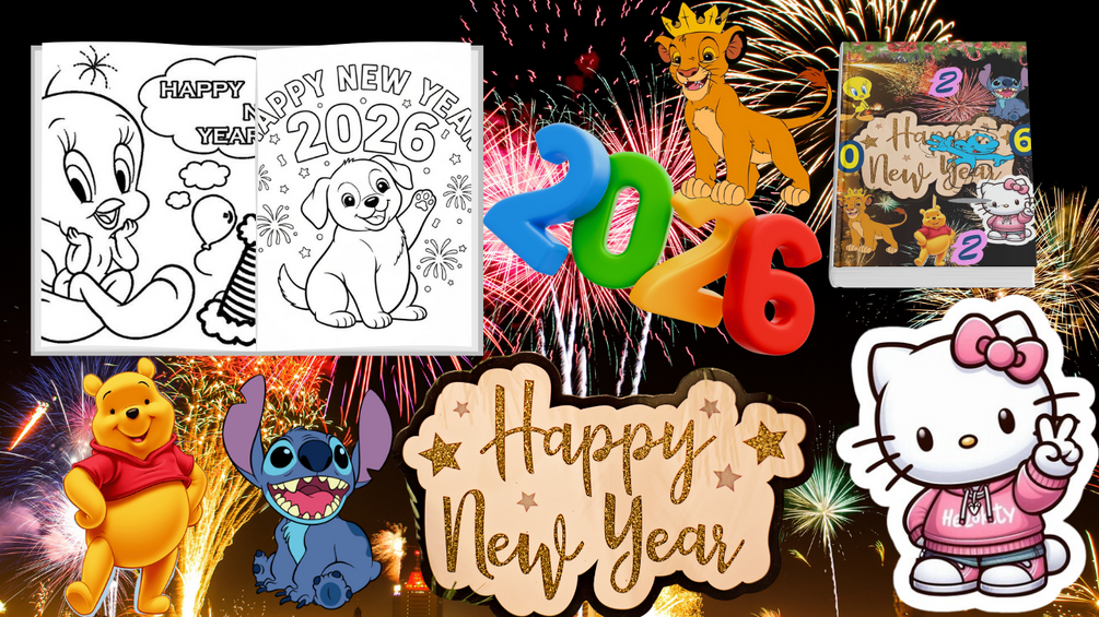happy new year coloring book — product preview