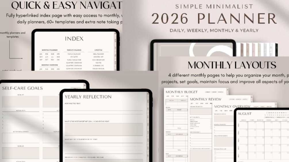 Simple Digital Planner | 2026 Planner | Minimalist Planner — product preview