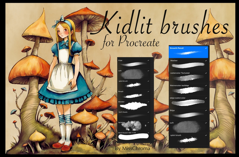  Kidlit brushes for Procreate by MissChroma — product preview
